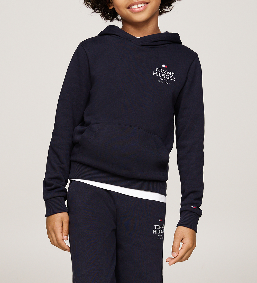 Tommy Hilfiger Kapuzenpullover - TH Logo Puff - Desert Himmel