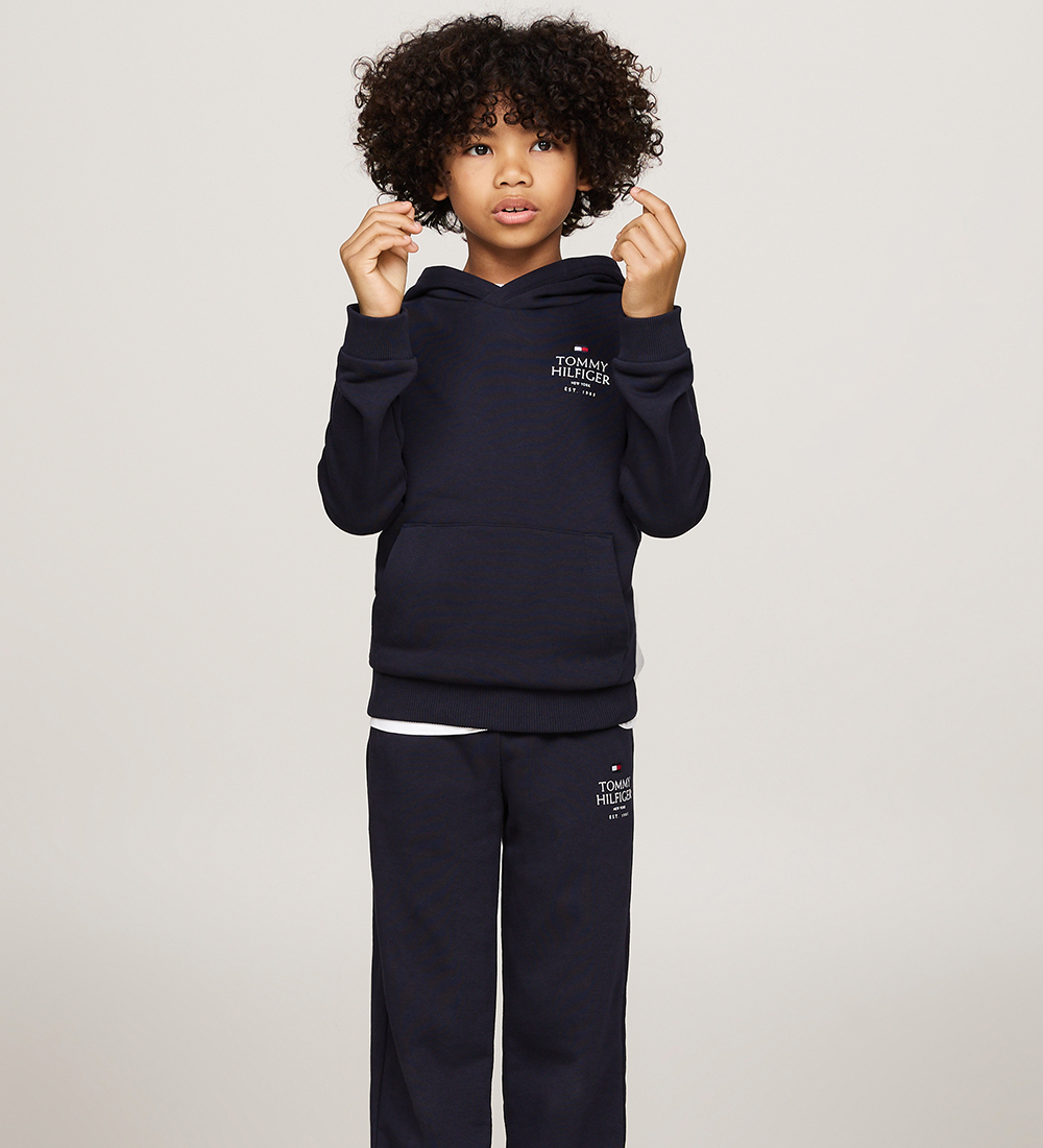 Tommy Hilfiger Kapuzenpullover - TH Logo Puff - Desert Himmel