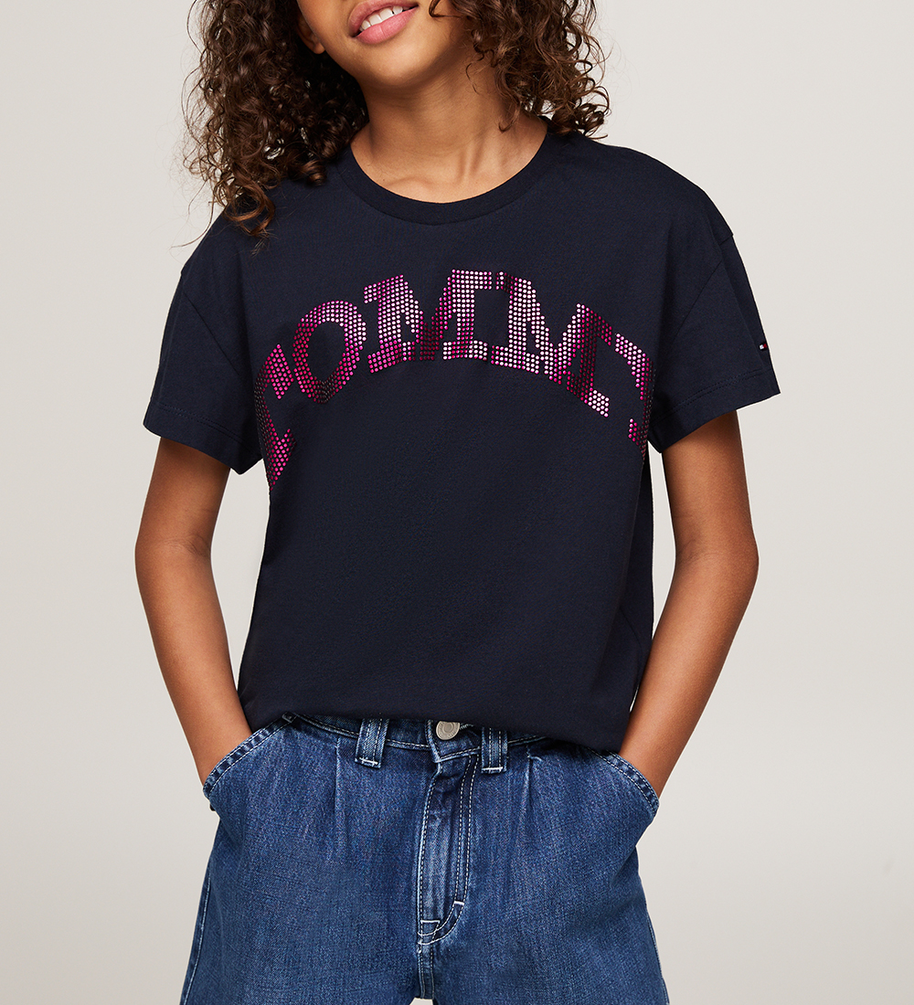 Tommy Hilfiger Stuttermabolur - Tommy Dot Þynna - Desert Ský