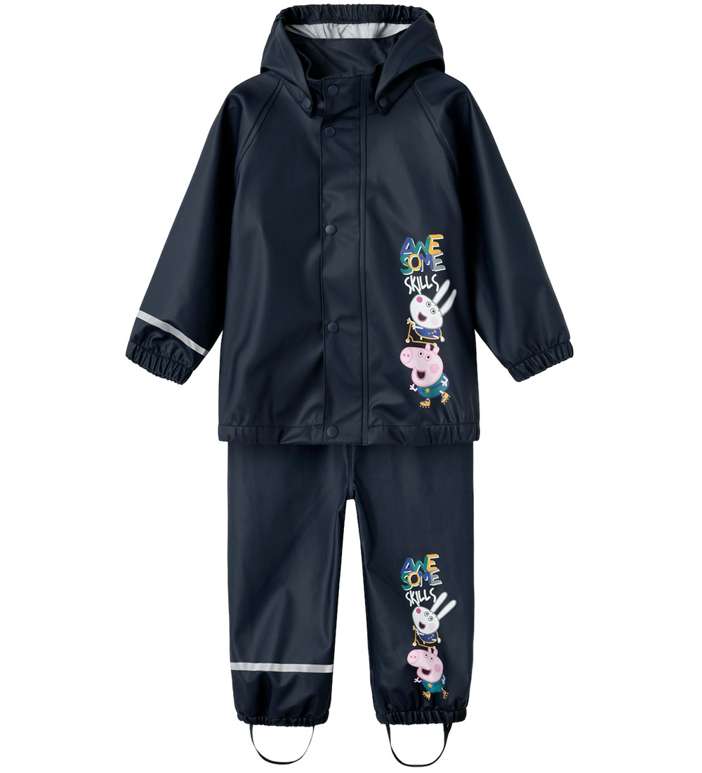 Name It Regnföt M. axlaböndum - PU - NmmJetsu PeppaPig - Dark Sa
