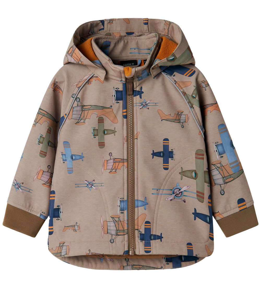 Name It Softshell Jacket w. Fleece - NmmAfla08 - Fungi w. Flymas