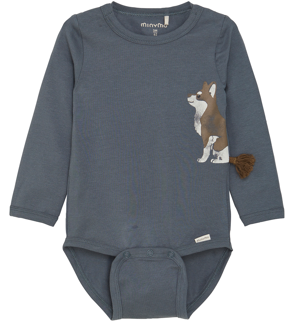 Minymo Bodysuit L/æ - Stormy Weather w. Dog