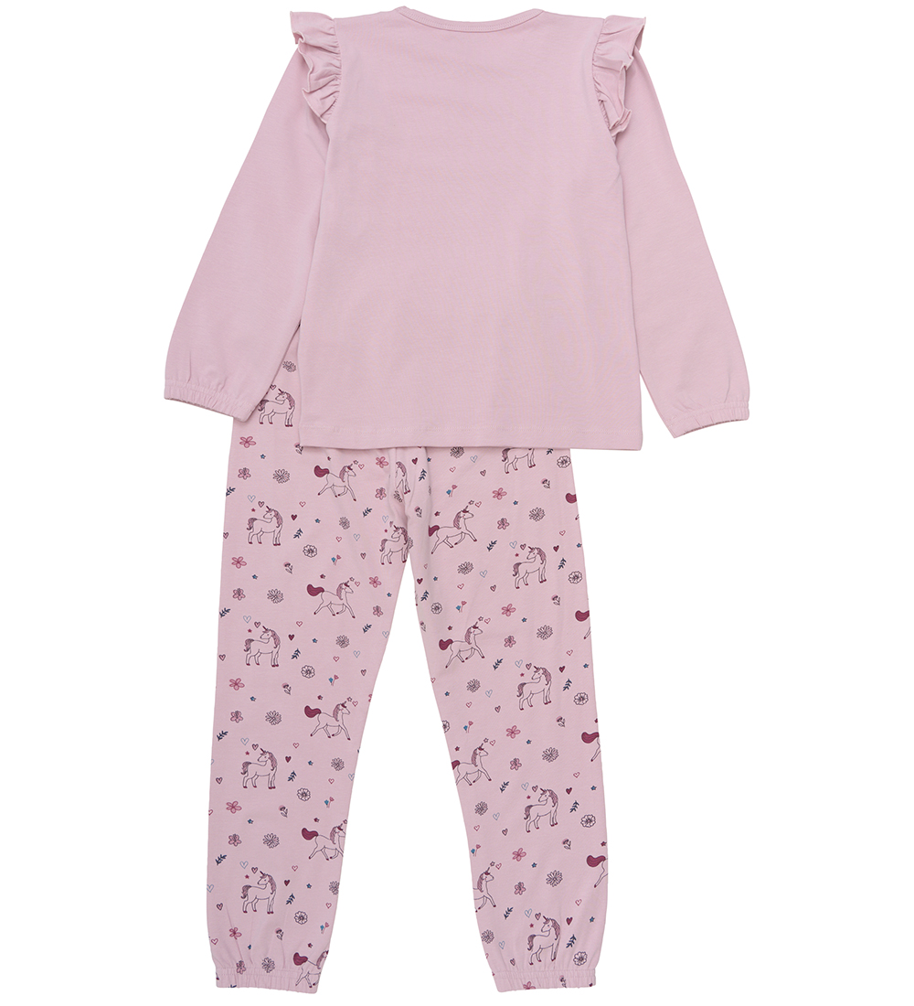 Minymo Pyjama Set - Dawn Pink w. Unicorns