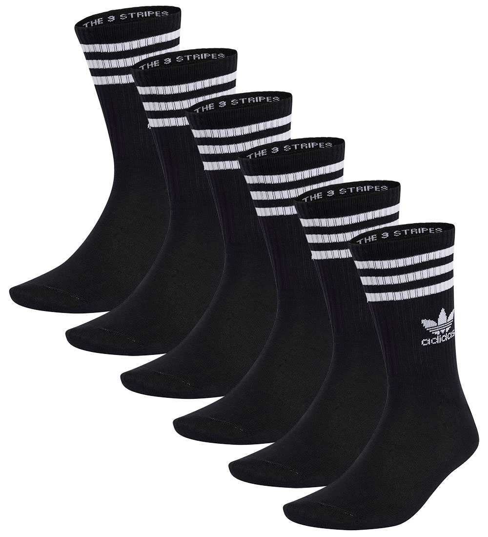 adidas Originals 양말 - 3 스트립 CRW - 6개입 - 검정색