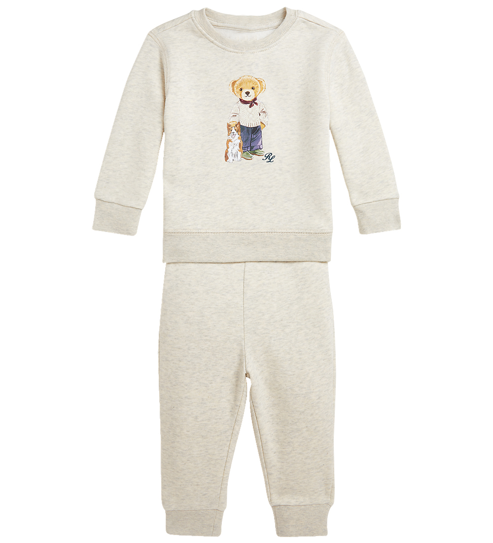 Polo Ralph Lauren Sweatset - Gråmelerad m. Gosedjur