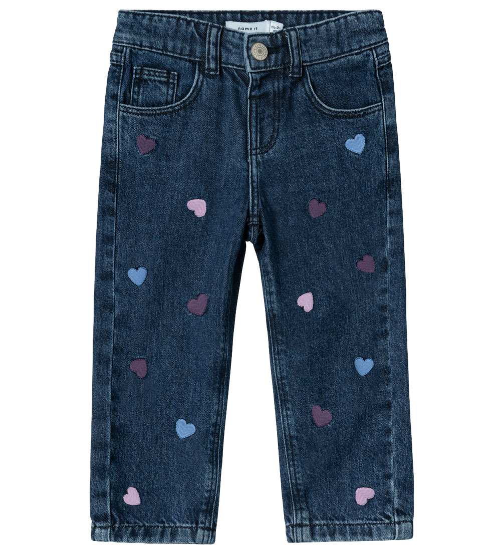 Name It Jeans - Noos - NmfBella - Dark Blue Denim w. Hearts