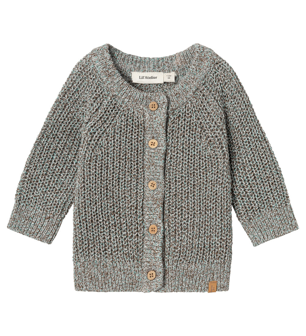 Lil' Atelier Cardigan - Prjónað - Rib - NbmNoro - Sky Grey