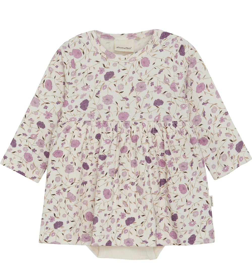 Minymo Bodykleid - Eierlikör/Rosa m. Blumen