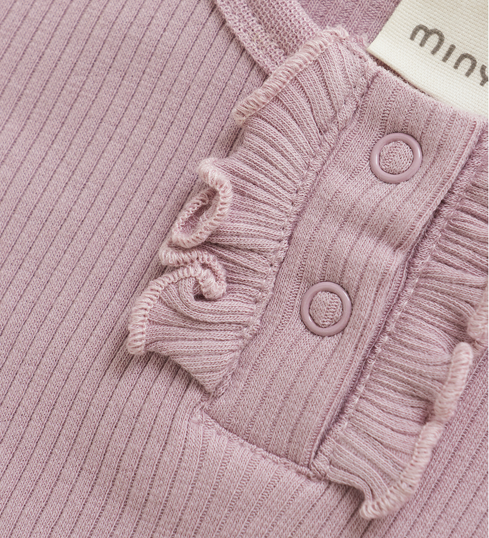 Minymo Body L/æ - Modal/Bomull - Rib - Dawn Rosa