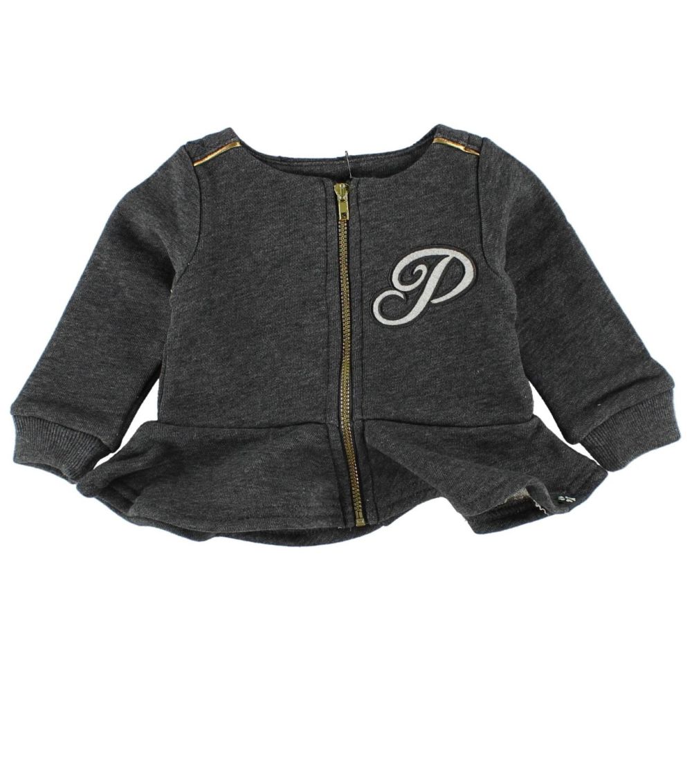 Papfar Zip Cardigan - Grey Melange