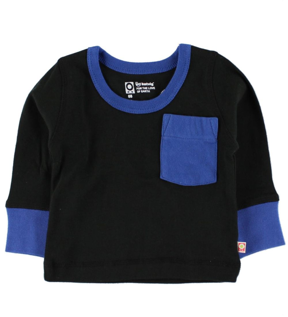 Katvig Blouse - Black w. Blue