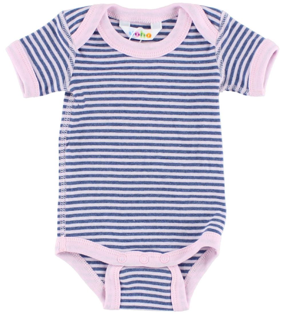 Joha Bodysuit - S/S - Pink/Blue Striped