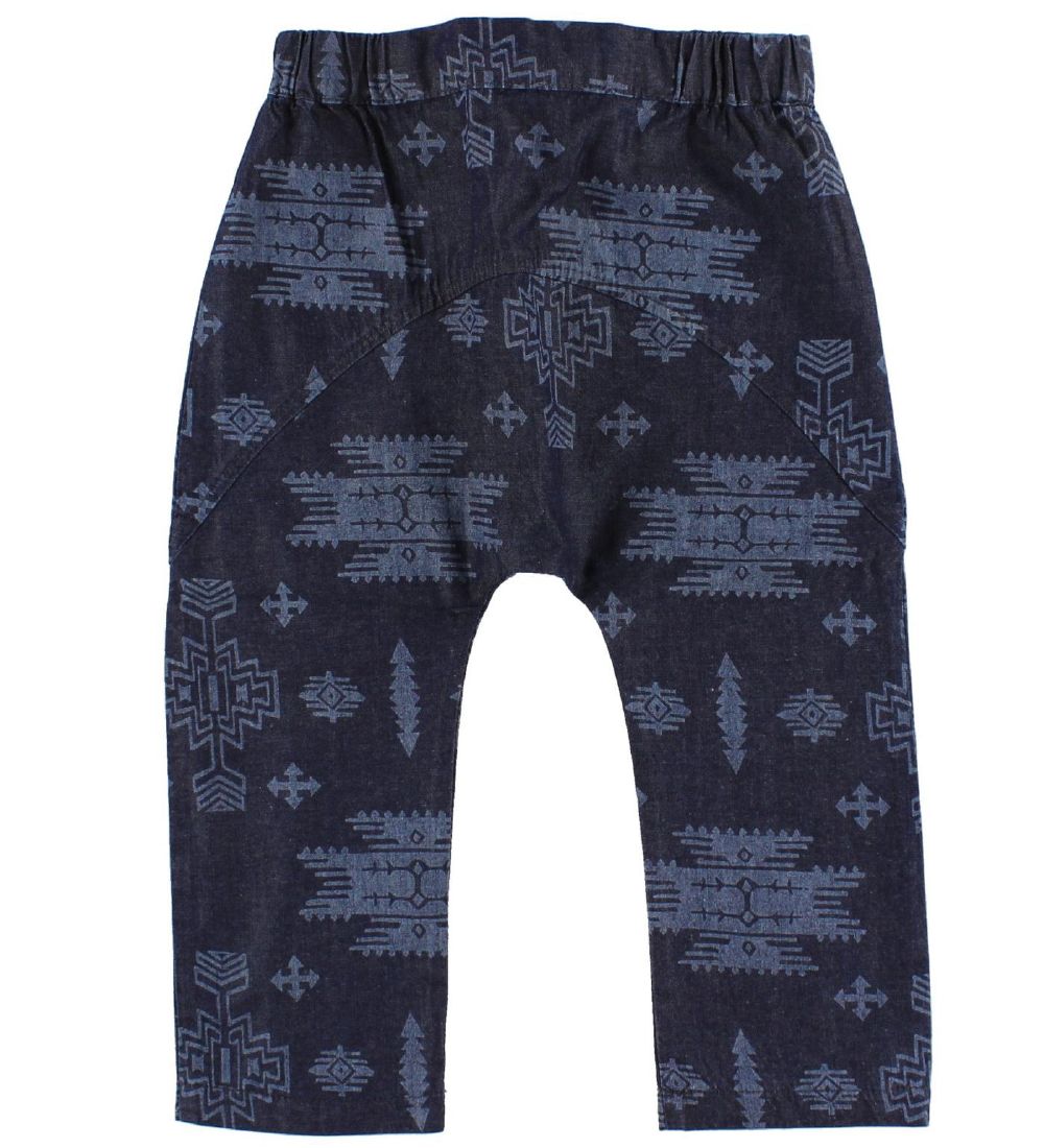 Knast By Krutter Cotton Trousers - Navy w. Aztec