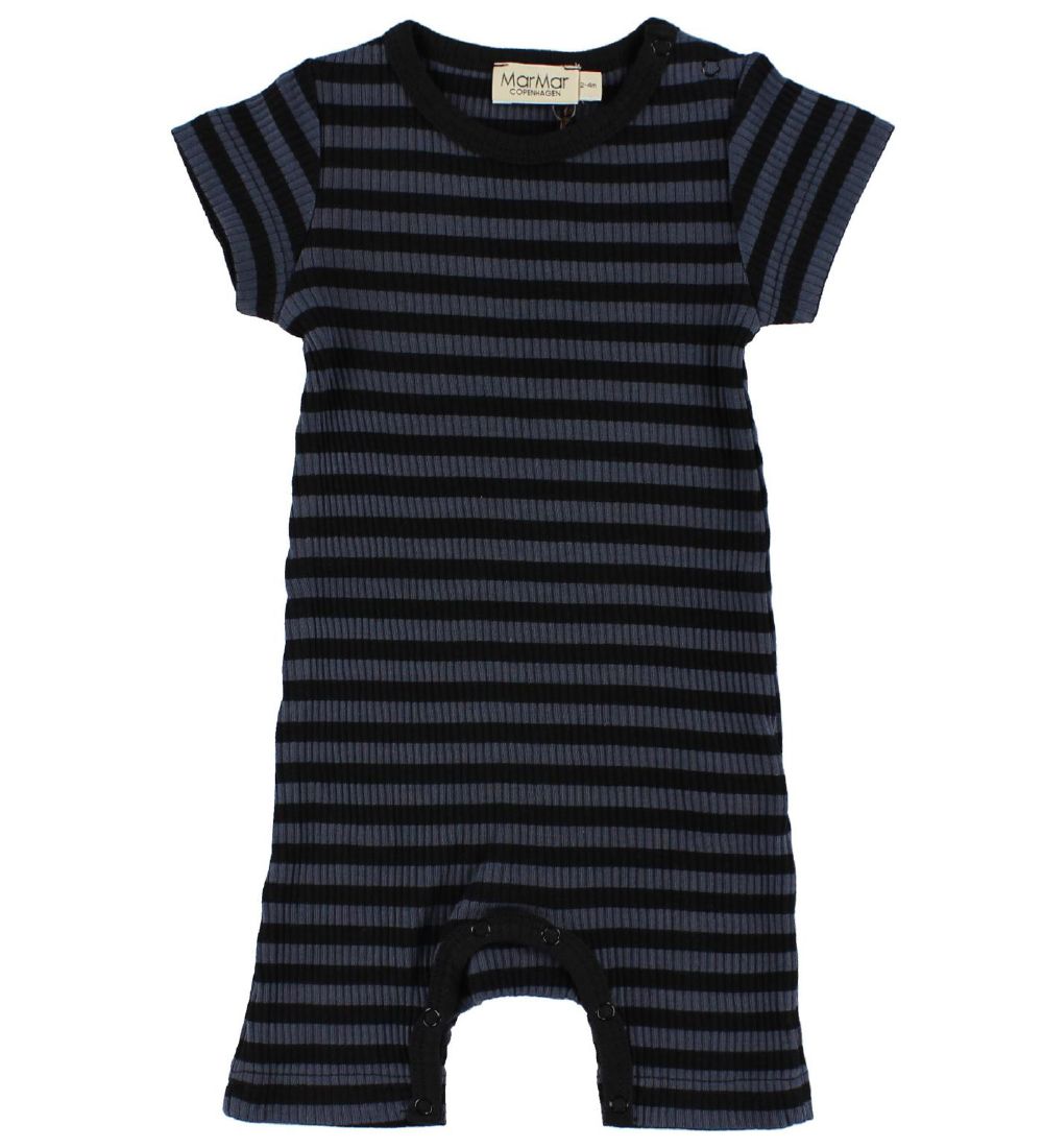 MarMar Summer Romper - Rib - Navy/Black Striped