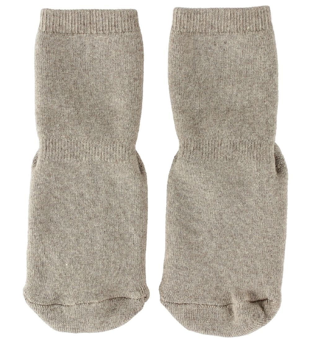 MP Socks w. Anti-Slip - Brown Melange