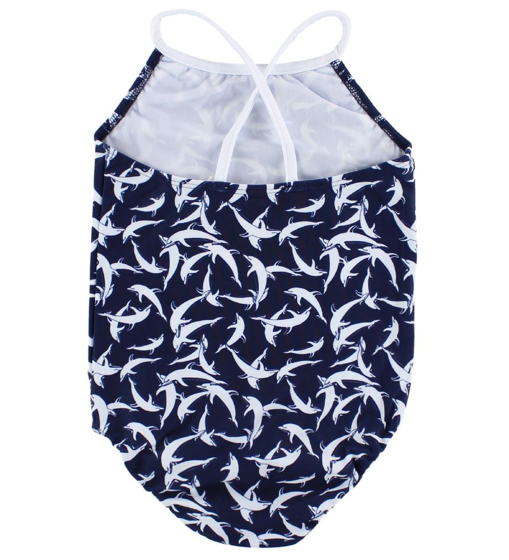 Petit Crabe Badedrakt - UV50+ - Navy m. Delfiner