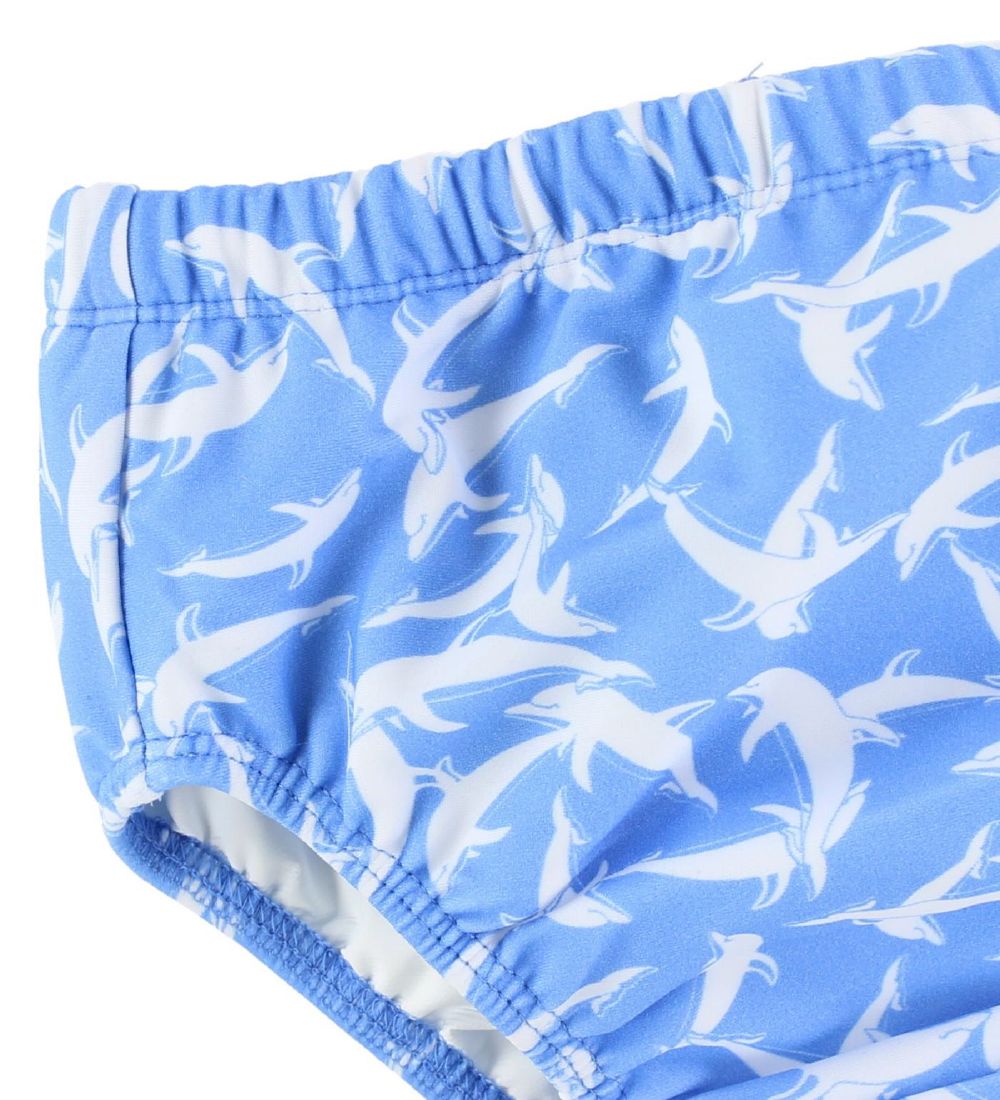 Petit Crabe Swim Diaper - UV50+ - Light Blue w. Dolphins
