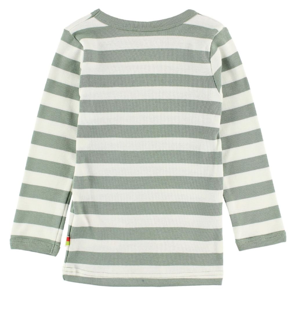 Katvig Blouse - White/Dusty Green Striped