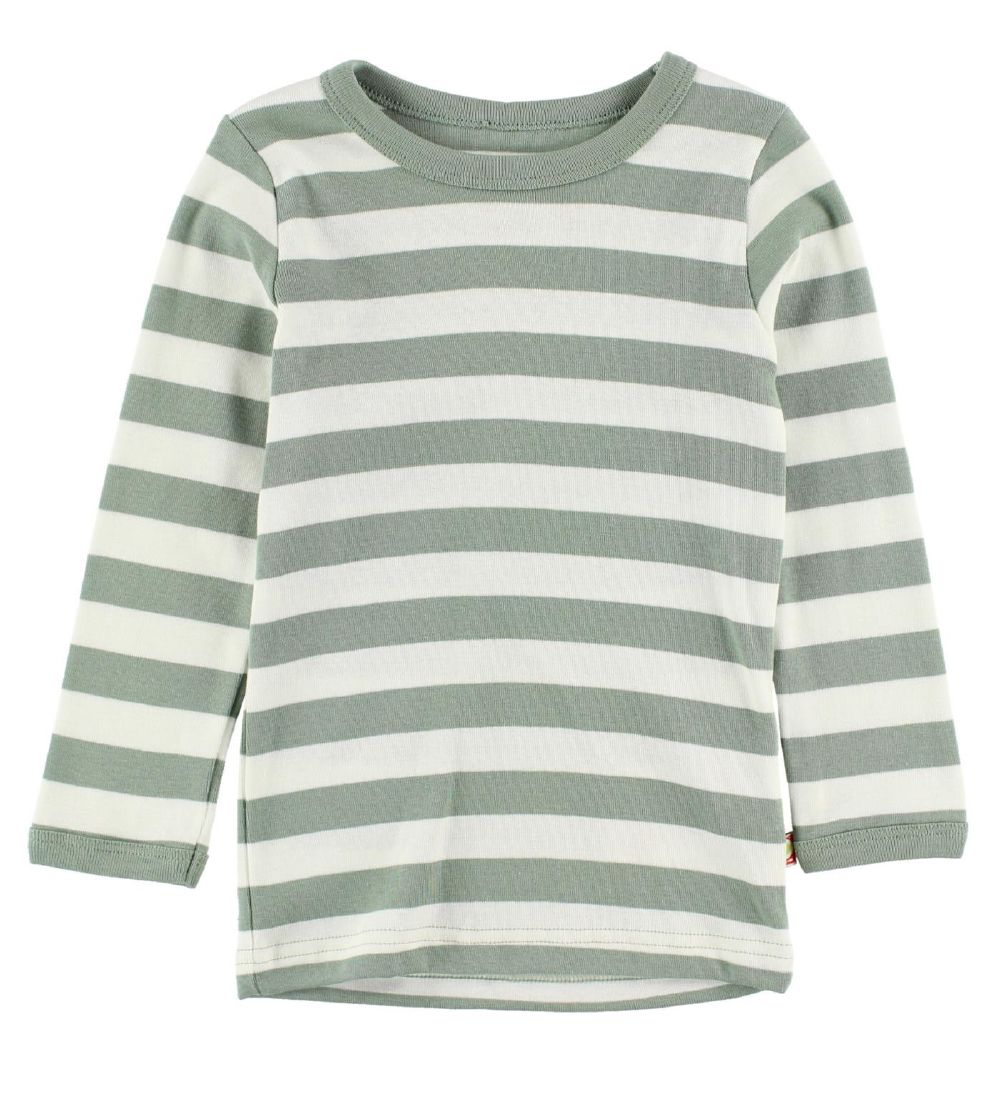 Katvig Blouse - White/Dusty Green Striped