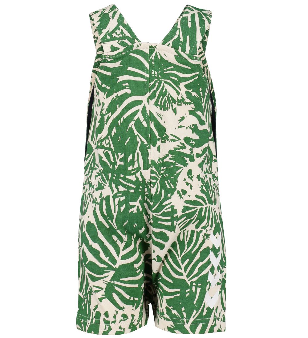 Hummel Overalls - HMLWildfred - Ivory/Green w. Leaf Print