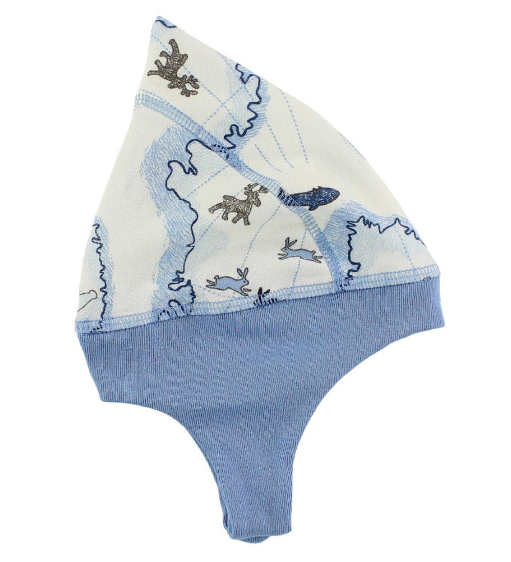 Joha Hat - Arctic Zone - Wool/Bamboo - Ivory w. Blue Print