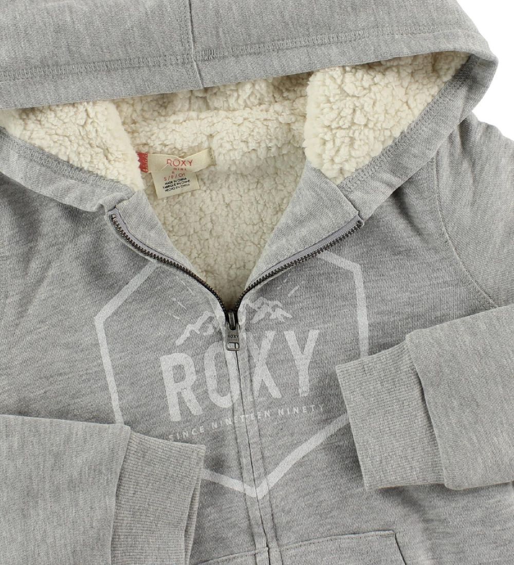 Roxy Zip Thru Hoodie - Memorize - Grey Melange w. Logo