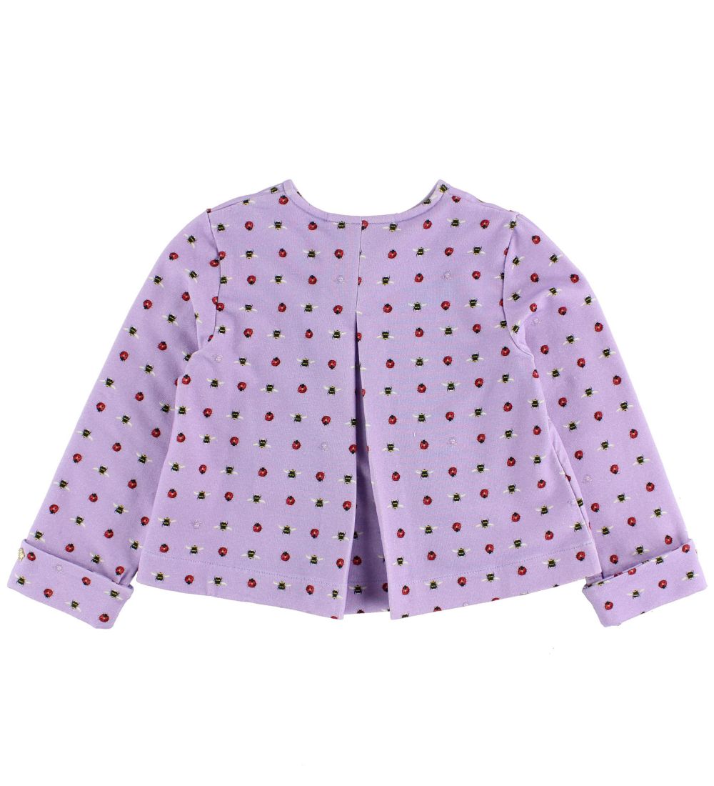 Young Versace Zip Cardigan - Sweat - Lavender w. Ladybugs/Bees