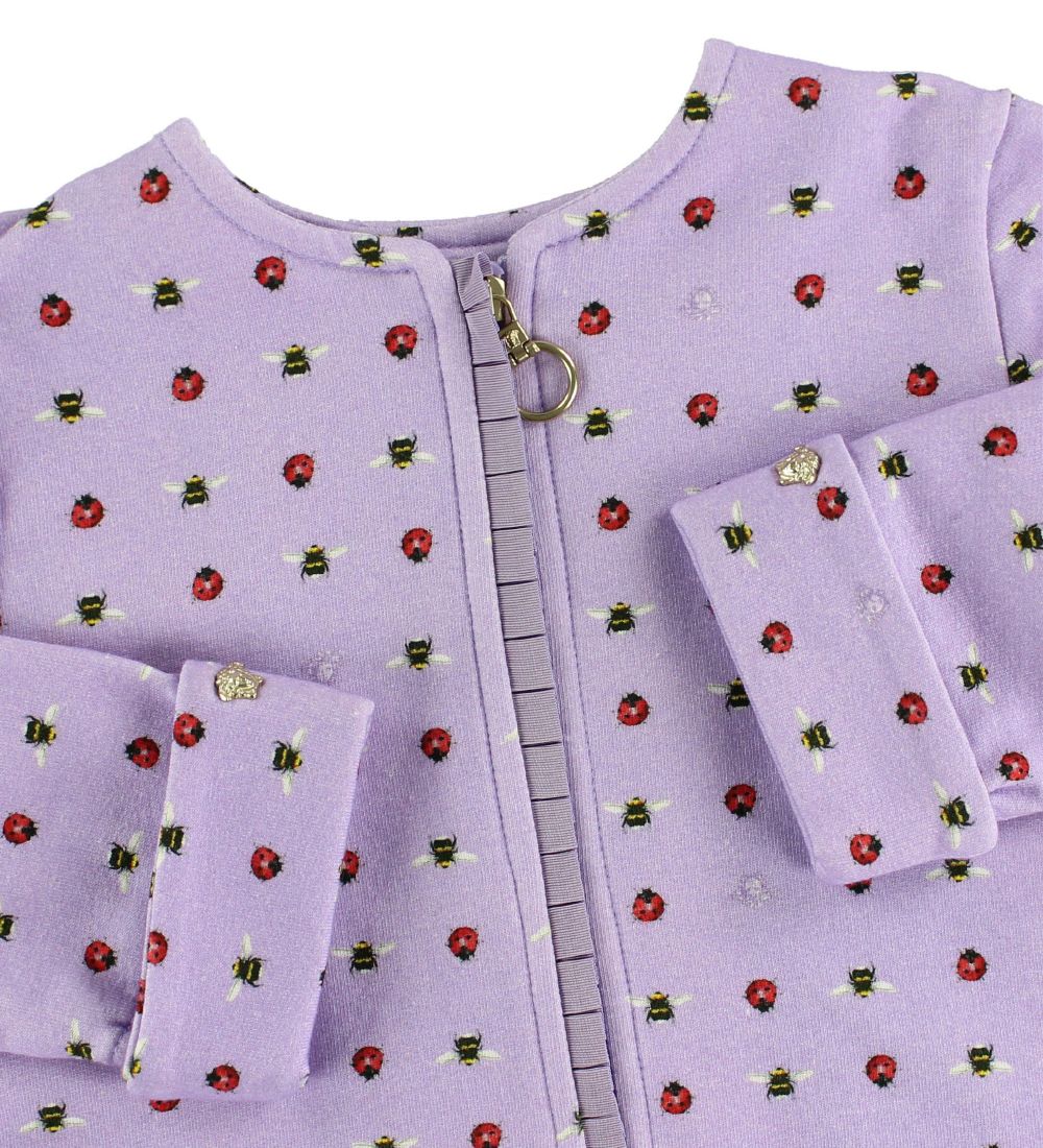 Young Versace Zip Cardigan - Sweat - Lavender w. Ladybugs/Bees