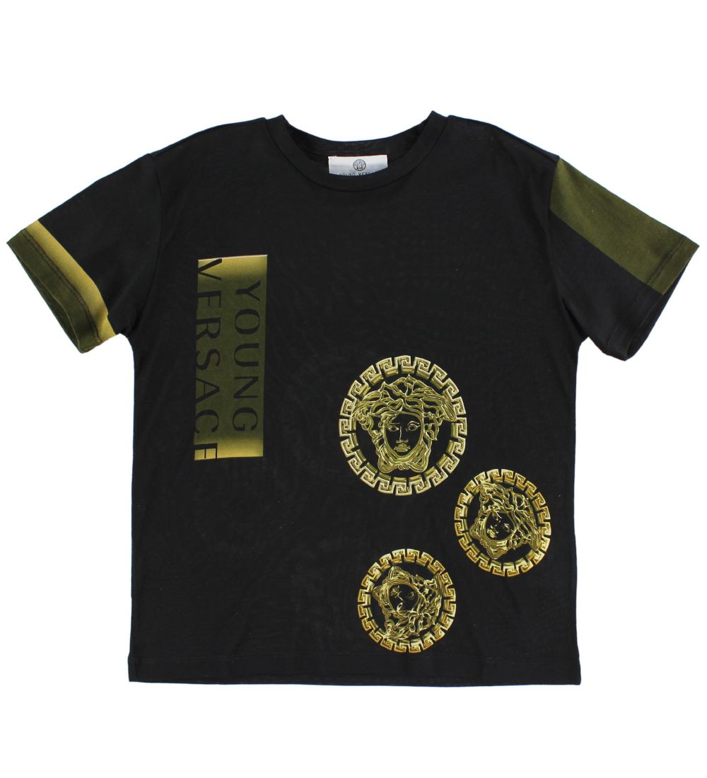 Young Versace T-shirt - Black w. Yellow Print