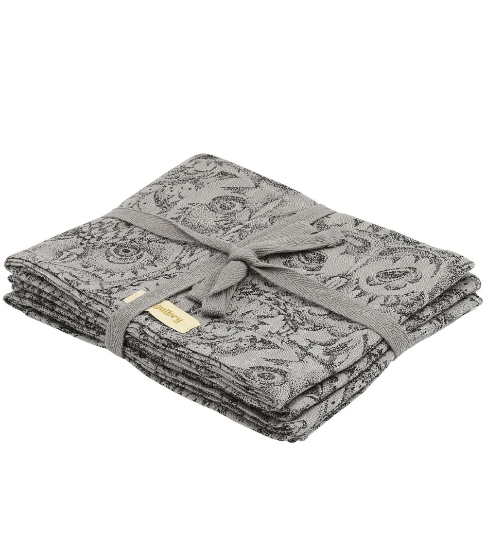 Soft Gallery Muslin Cloth - 65x65 - 3-Pack - Grey w. Owls