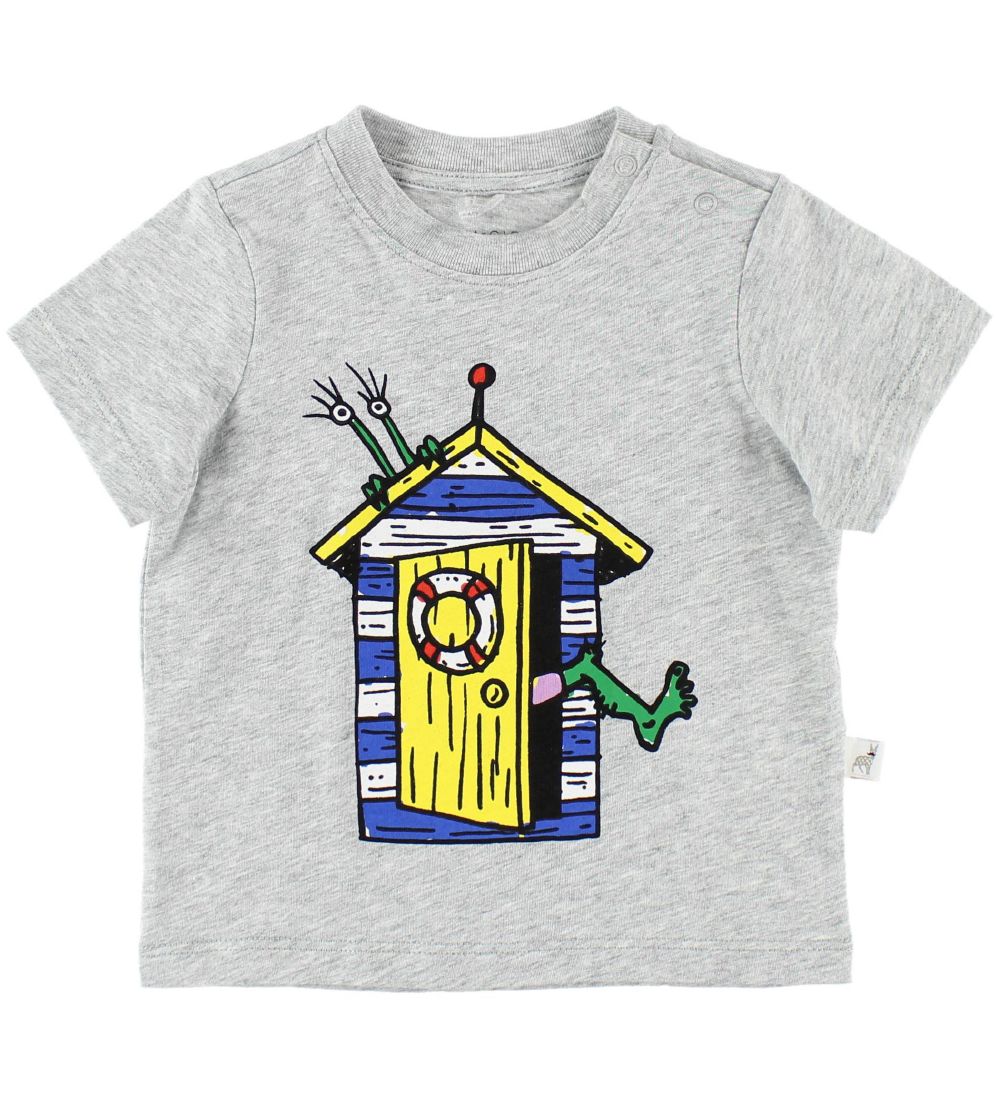 Stella McCartney Kids T-shirt - Gråmelerad m. Hus