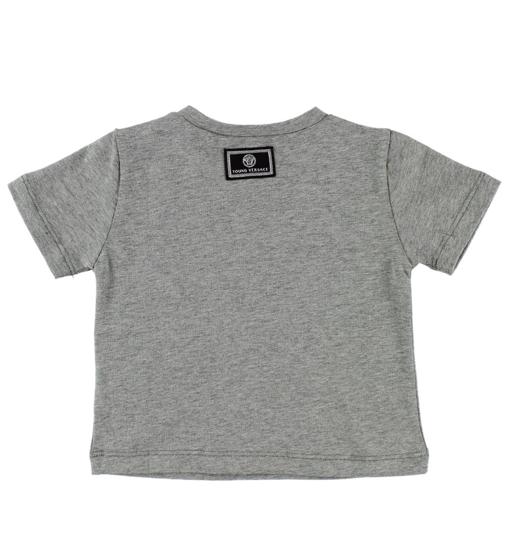Young Versace T-shirt - Grey Melange w. Red/Blue