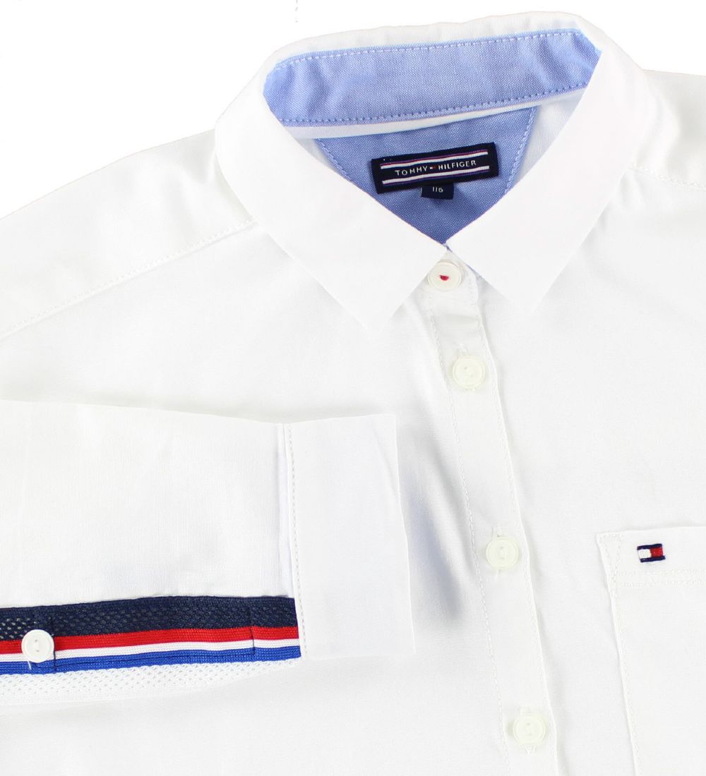 Tommy Hilfiger Shirt - White w. Side Stripe