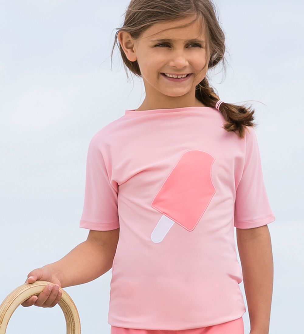Petit Crabe Swim Top S/S - Luna - UV50+ - Rose