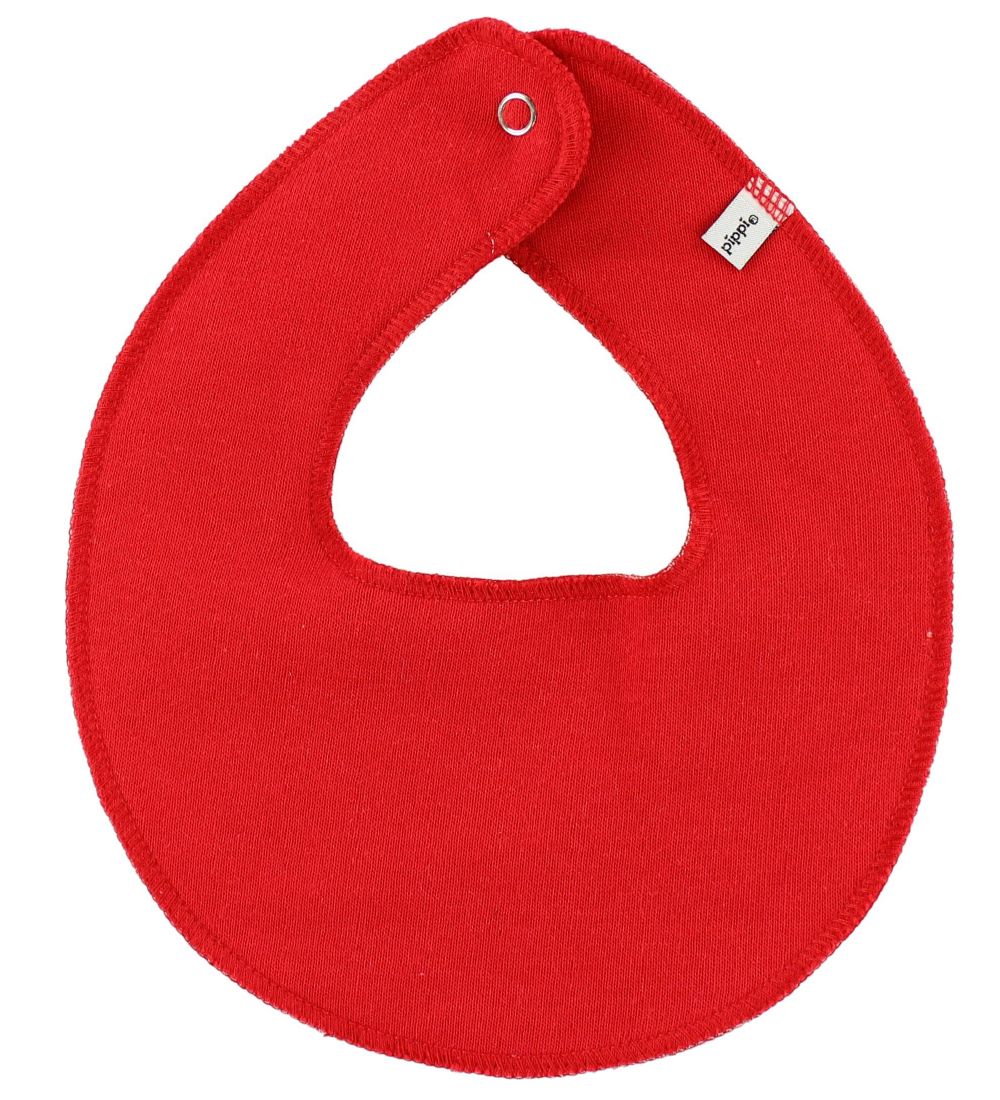 Pippi Baby Teething Bib - Round - Red