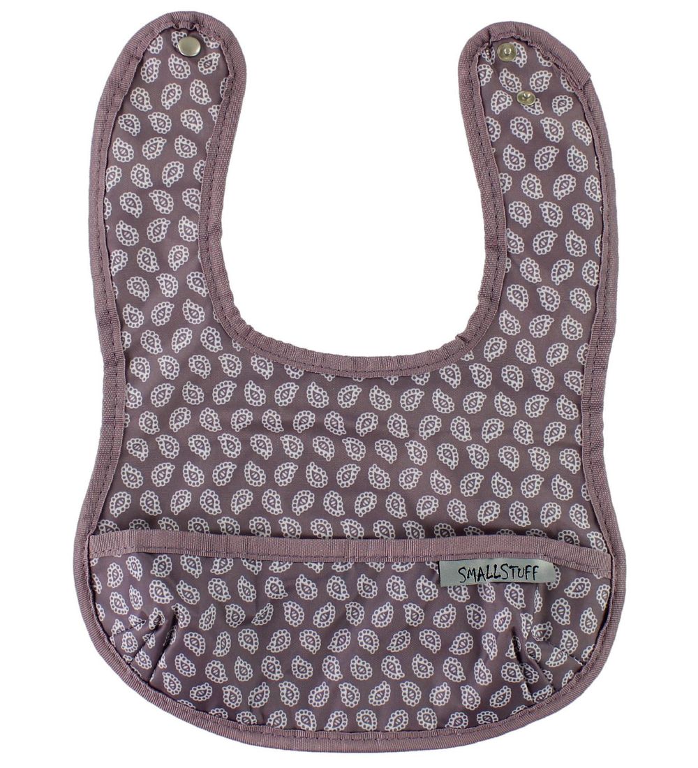 Smallstuff Lätzchen m. Tasche - Mattes Lila m. Blätter