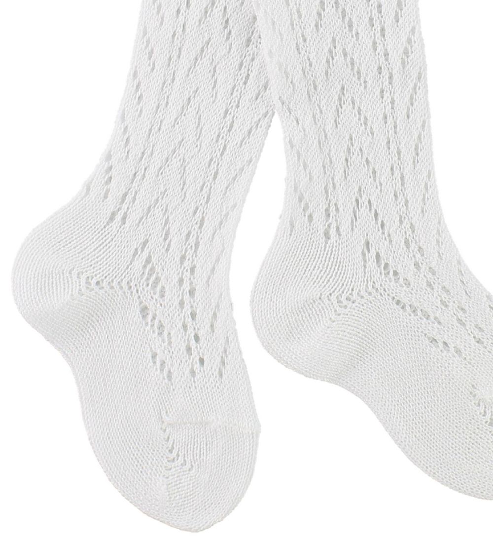 Condor Tights w. Pointelle - White