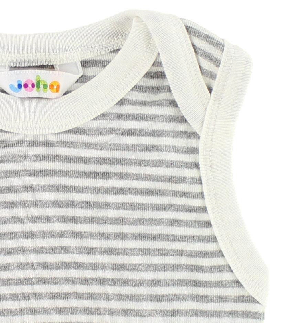 Joha Bodysuit Sleeveless - Grey/Ivory Striped