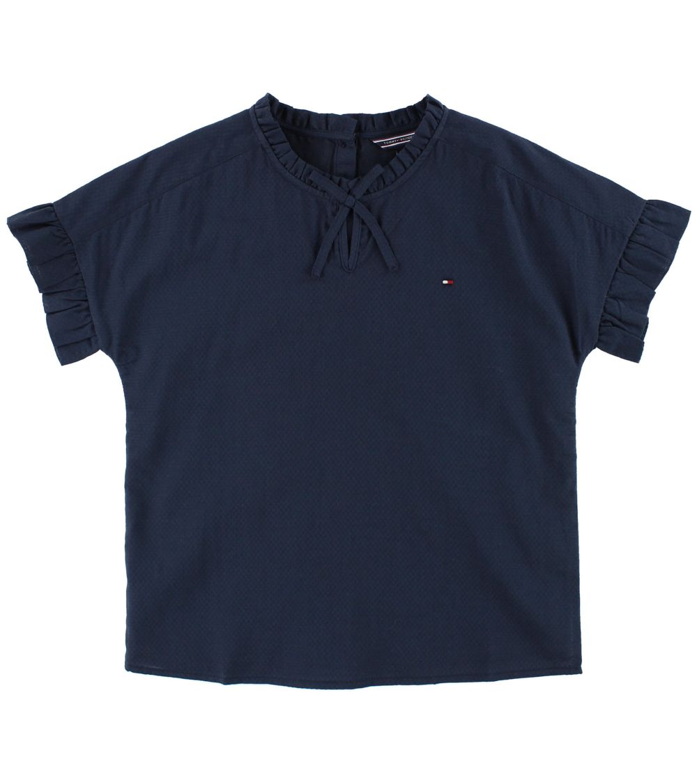 Tommy Hilfiger T-Shirt - Navy m. Rüschen
