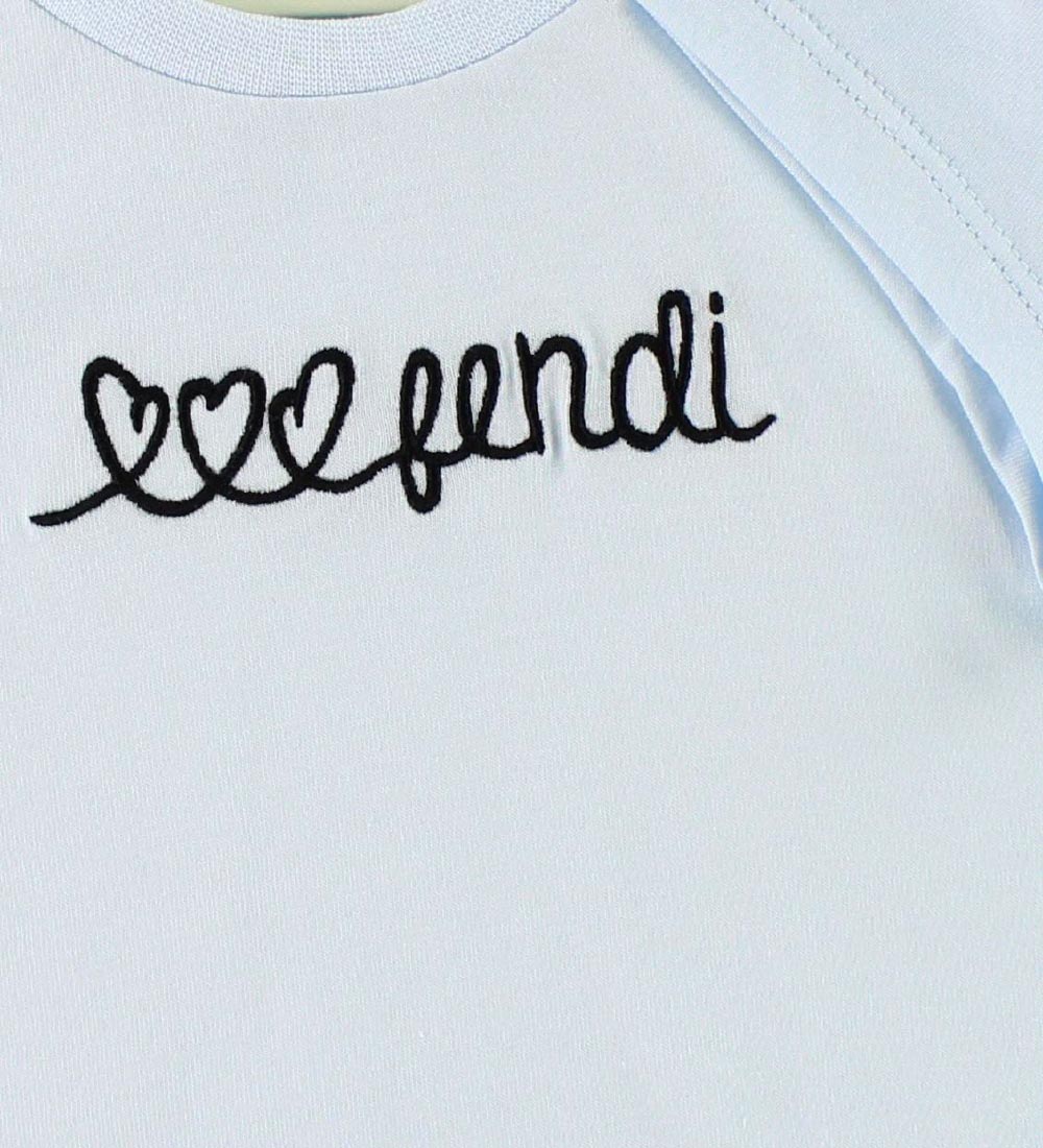 T-Shirt Fendi Kids - Bleu Clair av. Texte