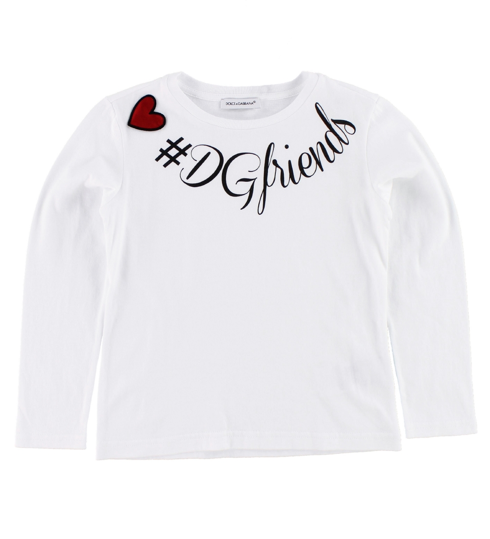 Dolce & Gabbana Blouse - White w. Print/Heart
