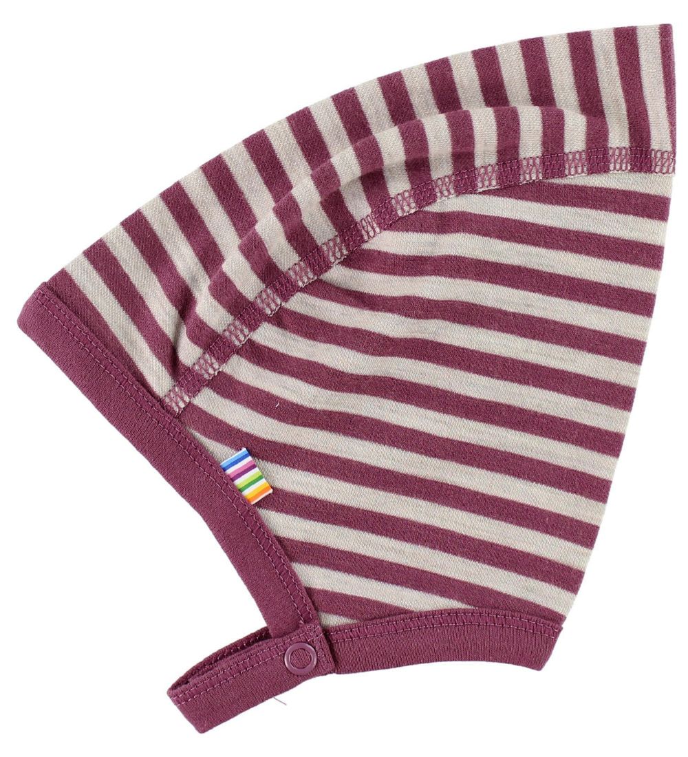 Joha Baby Hat - Wool/Cotton - Cream/Fuchsia Striped