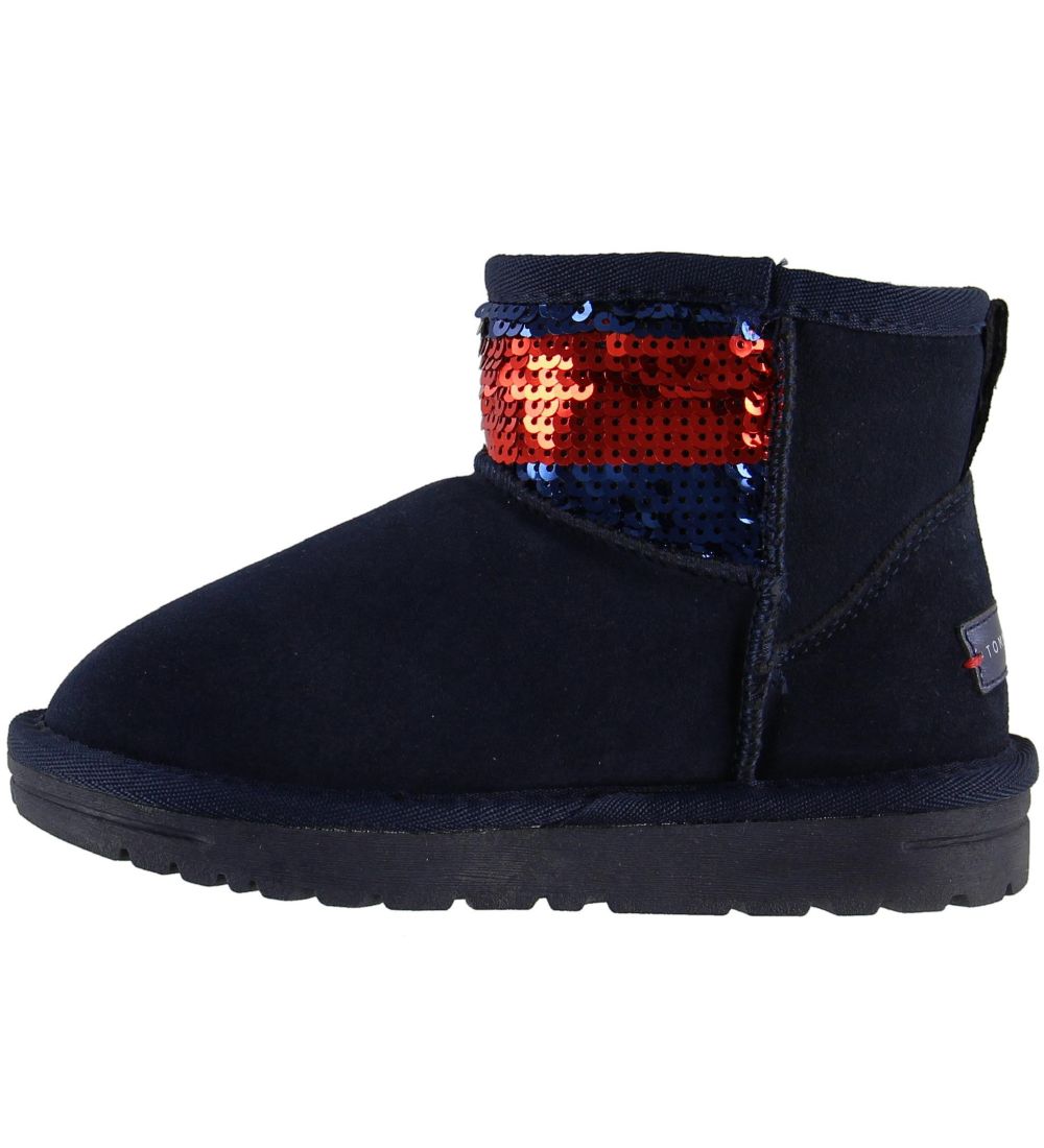Tommy Hilfiger Teddy Boots w. Lining - Navy w. Sequins