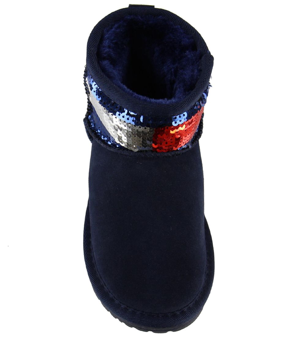 Tommy Hilfiger Teddy Boots w. Lining - Navy w. Sequins