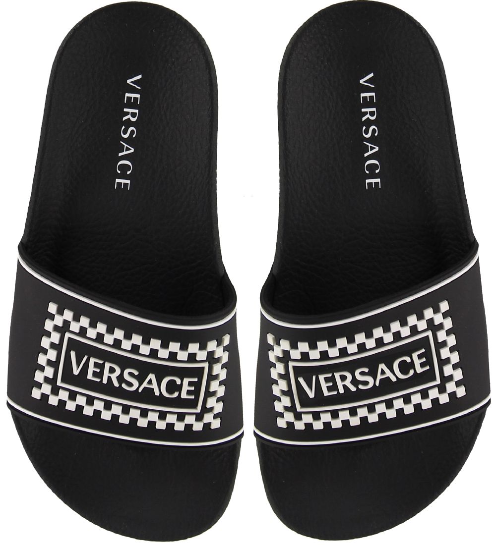 Versace Flip Flops - Black w. Logo