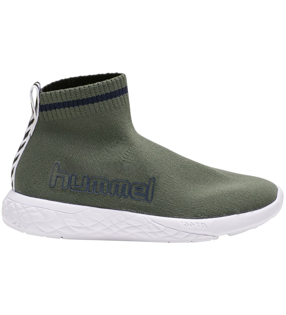 Hummel Shoes - HMLTerrafly Sock Runner Jr - Deep Lichen Green