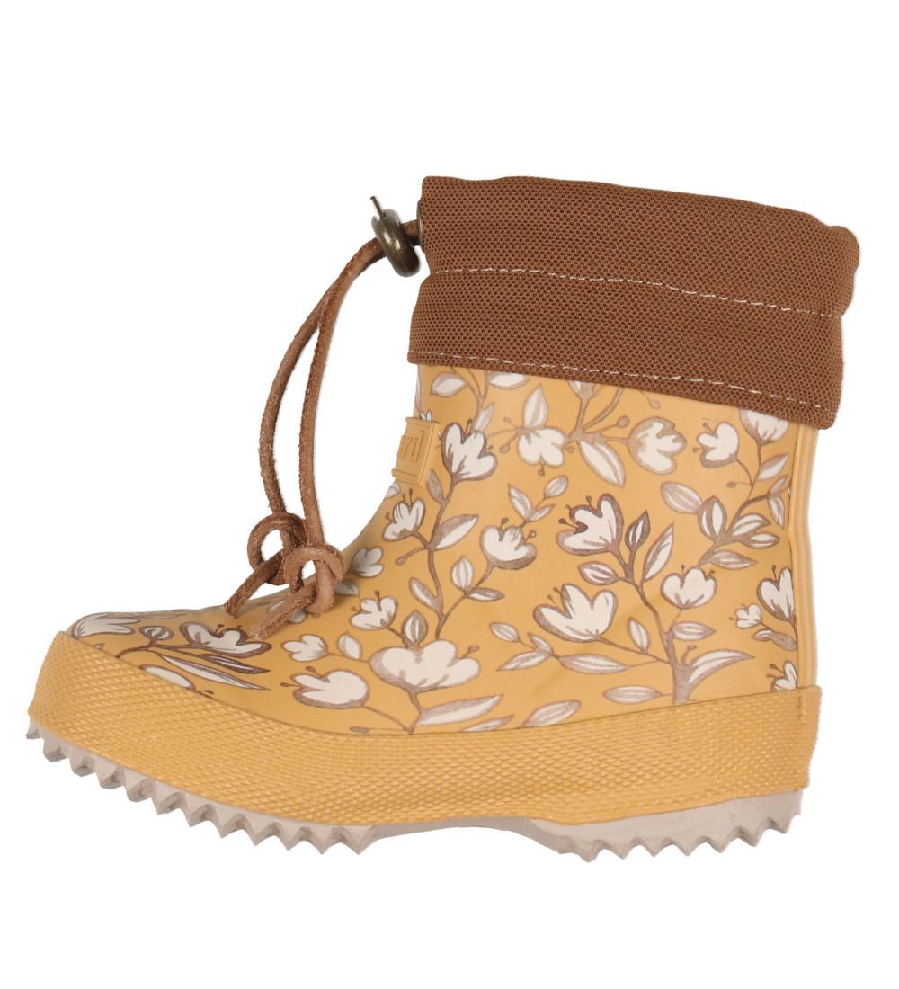 Bisgaard Thermo Boots - Low - Mustard w. Flowers