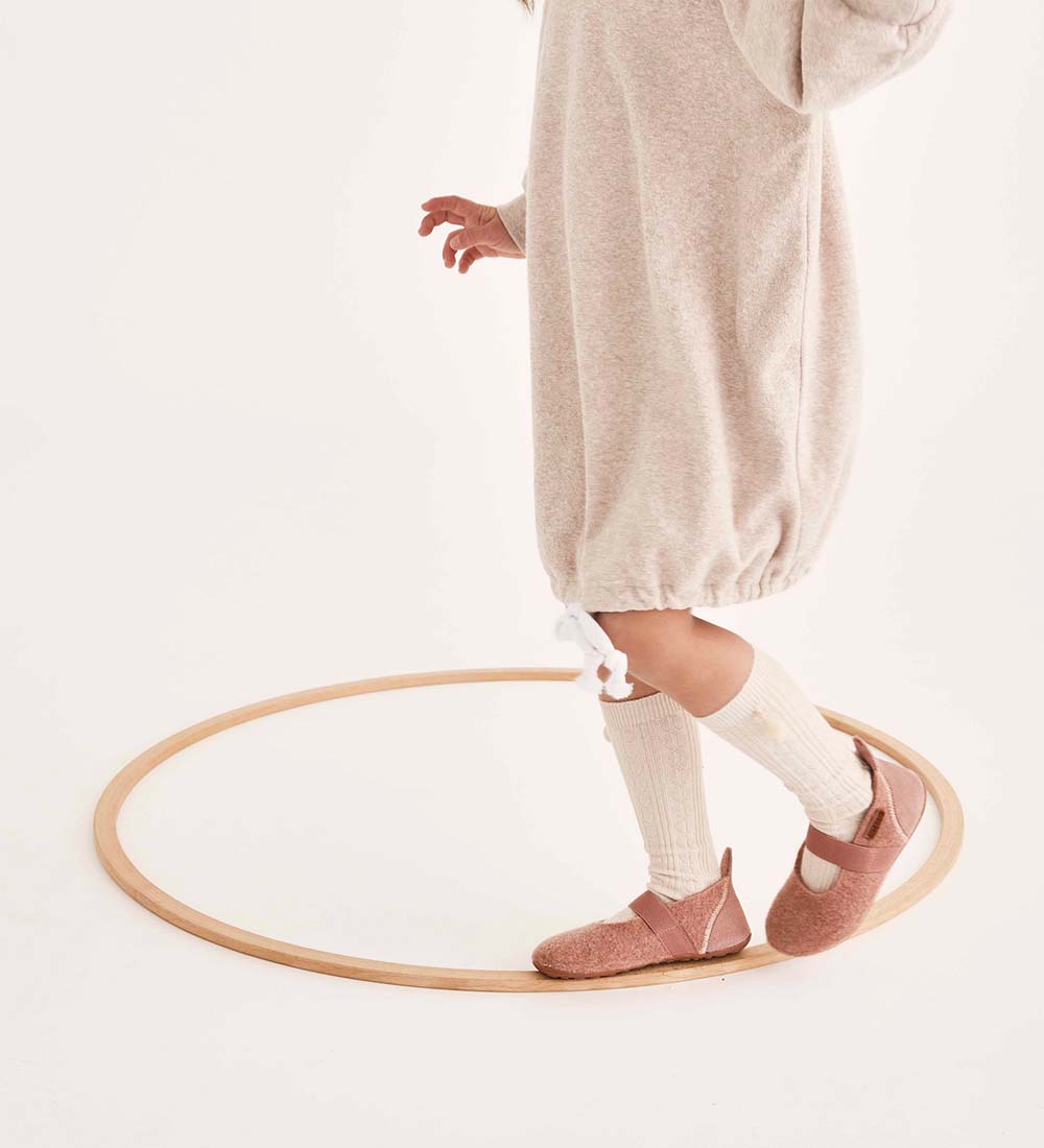 Bisgaard Ballerina Slippers - Wool - Dusty Rose