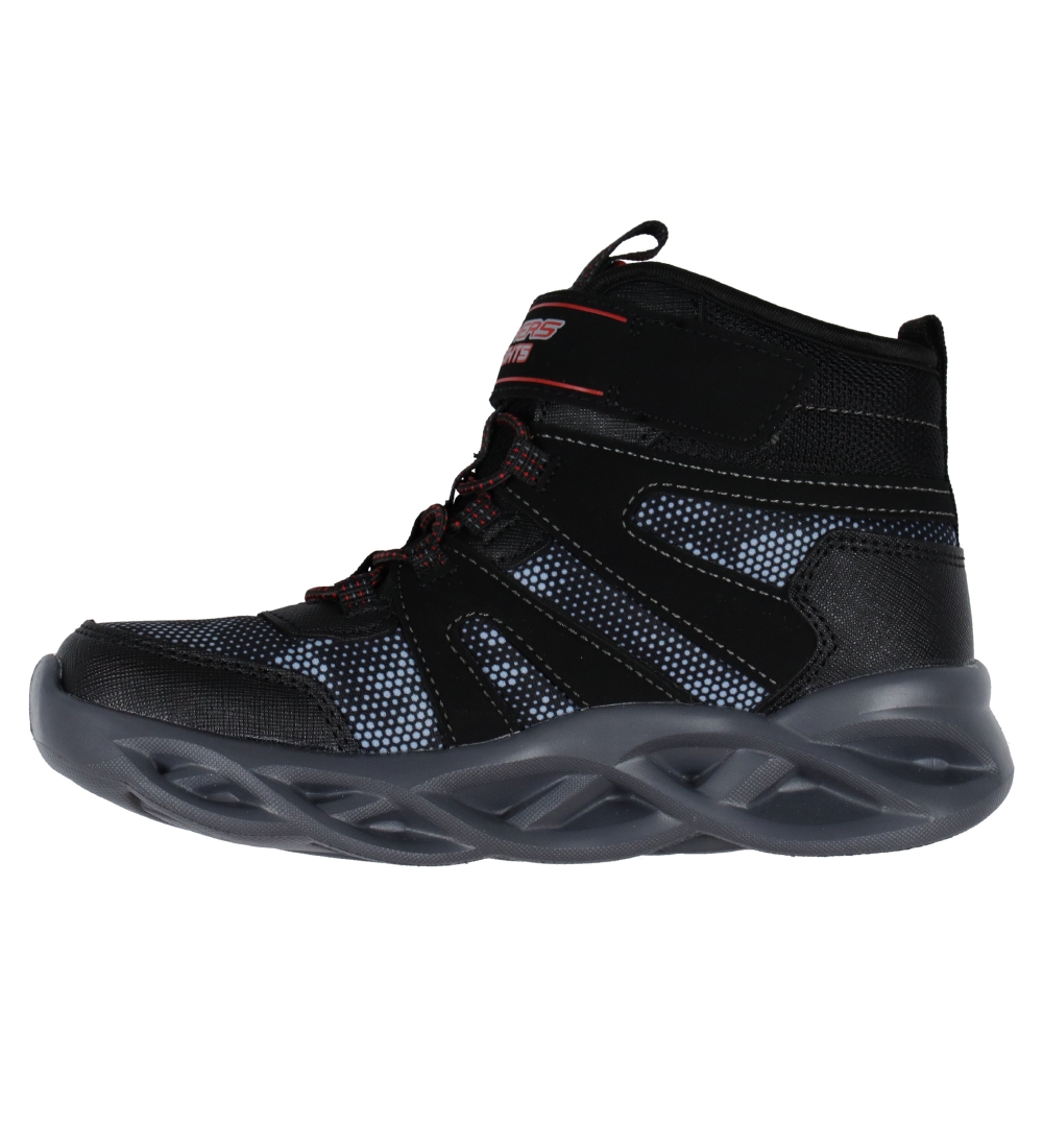 Skechers Boots w. Lights - Twisted Brights - Black/Red