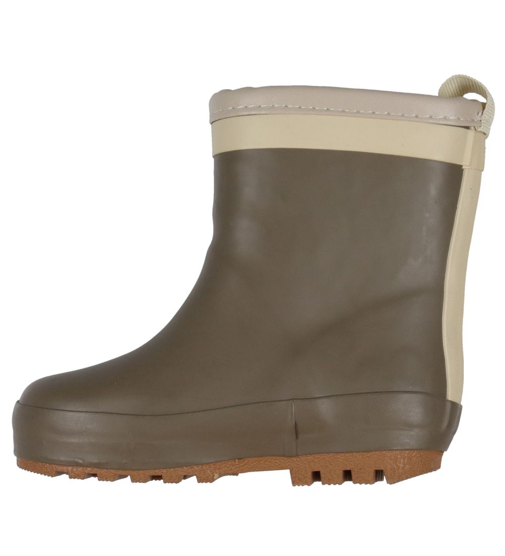 Pom Pom Rubber Boots w. Lining - Green